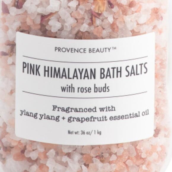 Pink Himalayan Bath Salts Spa Soak Hygge Relaxation Rose Buds & Essential Oils - Picture 5 of 5